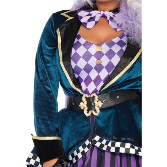 Womens Adult Lavender Leg Avenue Delightful Mad Hatter Halloween Costume‎ Party - Picture 4 of 6